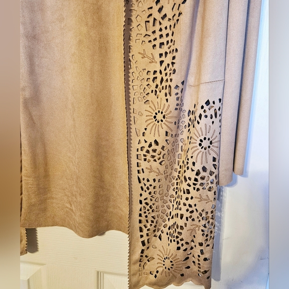 Chico's Faux-Suede Perforated Duster Jacket NWT - Picture 5 of 8